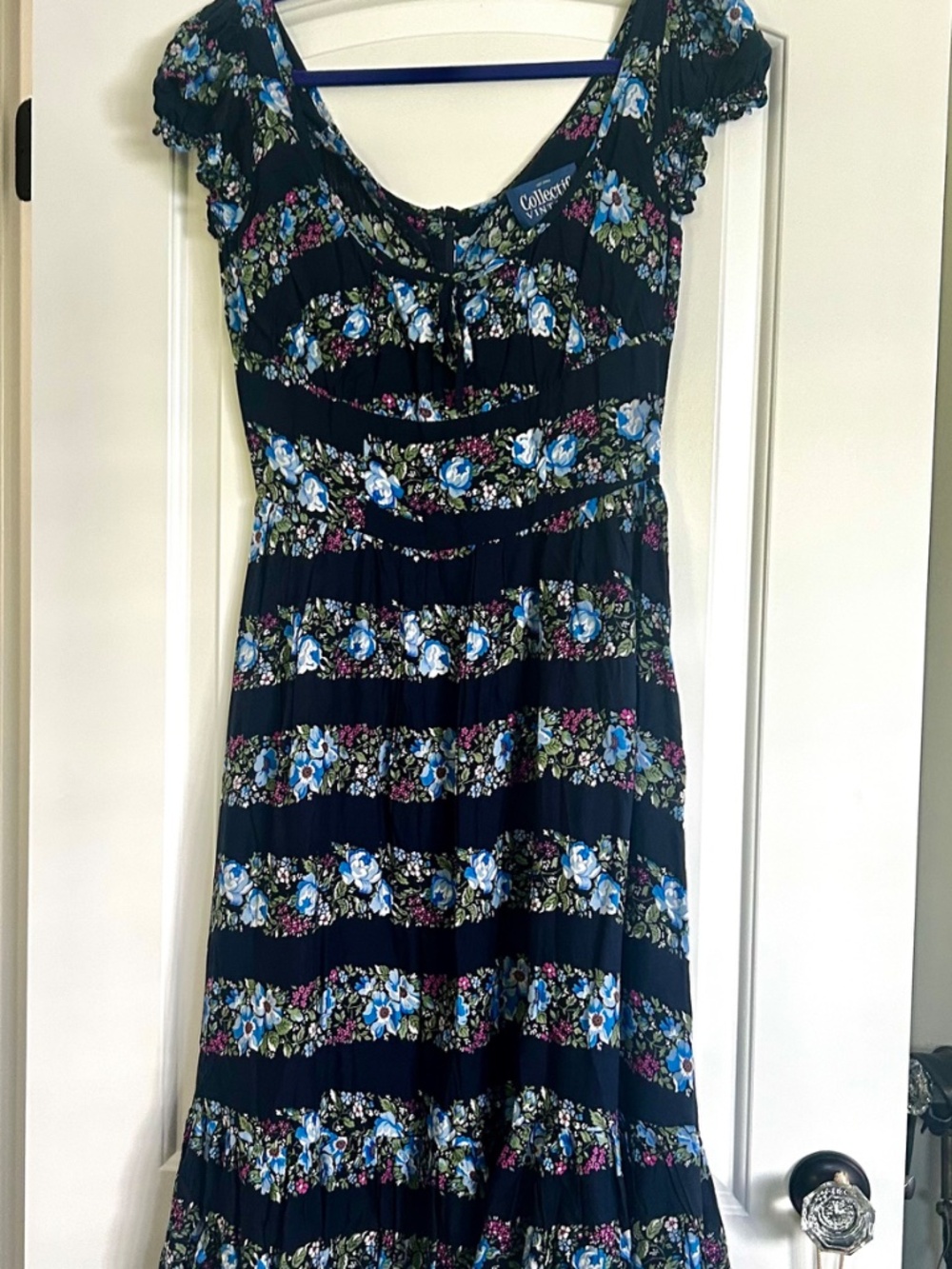 Collectif Vintage Carmenl Folk Floral Gypsy Dress